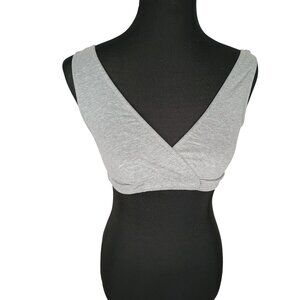 Motherhood Nursing Bra Pullover Style Gray Cotton‎ Blend Stretch Comfort Size S